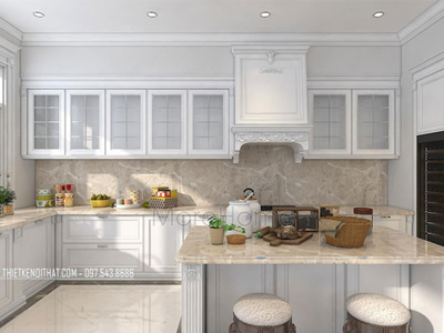 Mẫu tủ bếp cao cấp Morehome